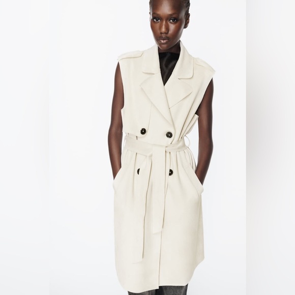 ZARA ~ LONG FAUX SUEDE WAISTCOAT - Picture 4 of 11